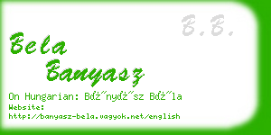 bela banyasz business card